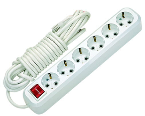 Подовжувач Makel із заземленням 6 гн. білий 3 м MGP233